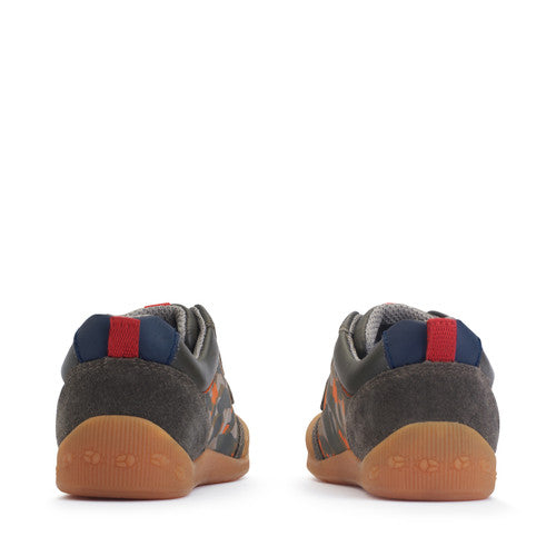 Tickle Star Dark Green Leather Nubuck Camo Kids Shoes