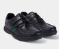 KICKERS Reasan Strap Leather Youth Black School Shoes