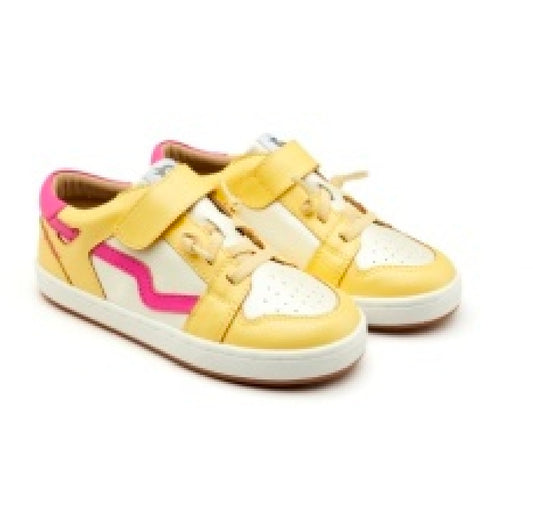 Oldsoles Field Runner  Lemon Narcardo Blanco Junior Barefoot Shoes