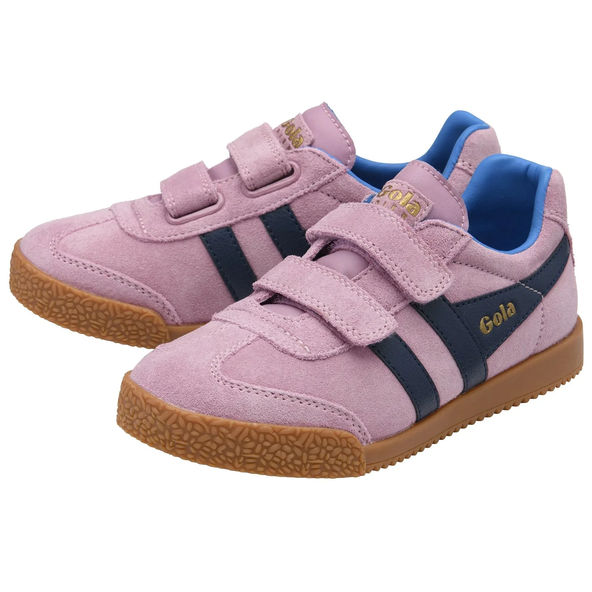 Gola Harrier Candy Navy Santorini Suede Kids Trainers - Emmanuelle Marshall Children's Shoes