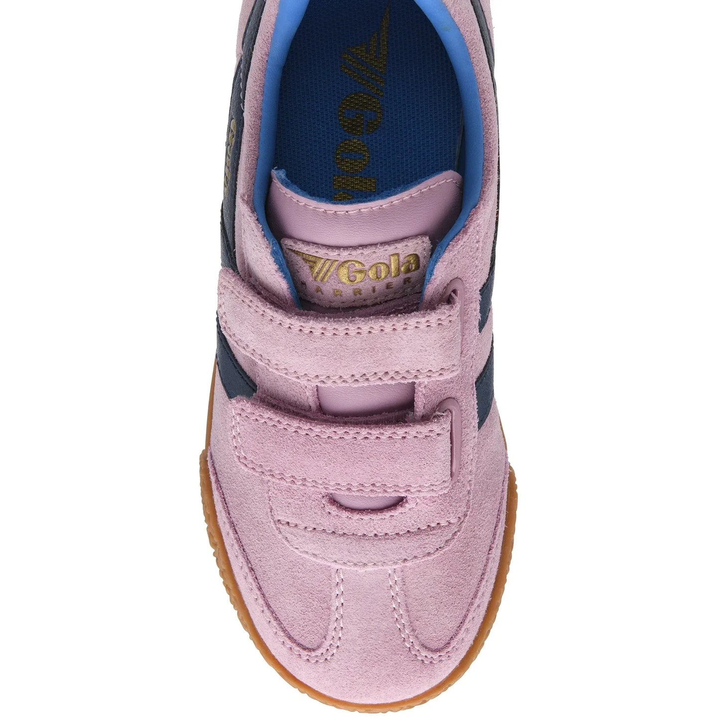Gola Harrier Candy Navy Santorini Suede Kids Trainers - Emmanuelle Marshall Children's Shoes