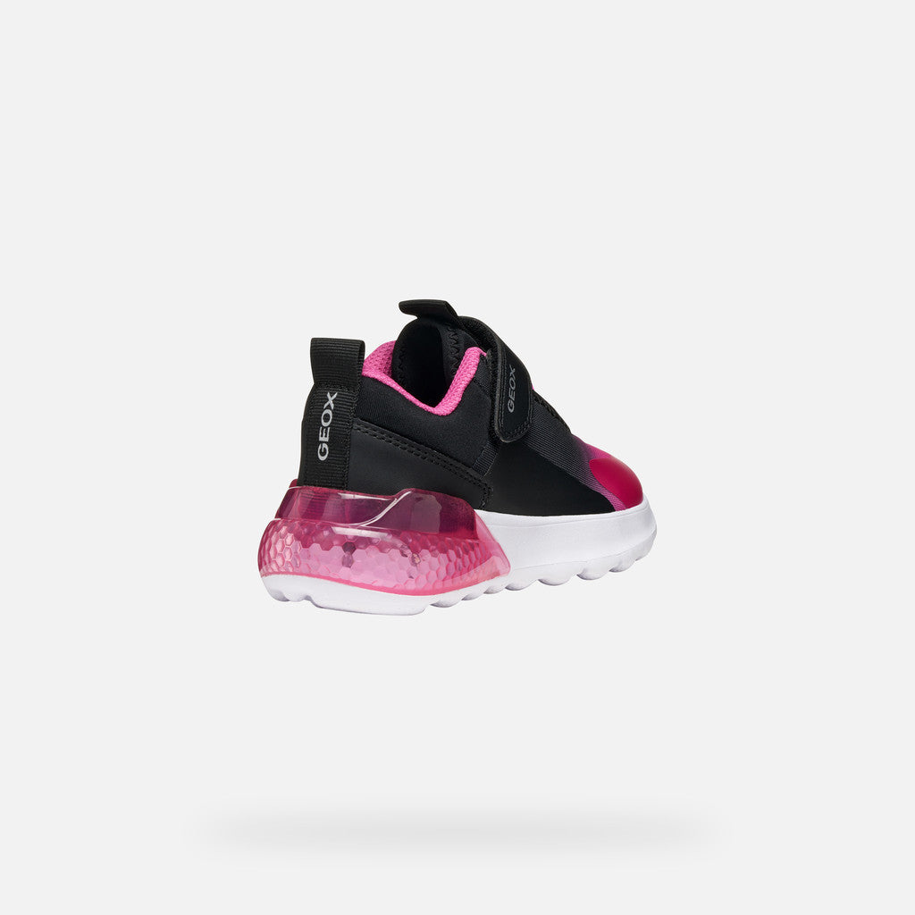 Geox J Activart Illuminus Black Fuchsia Geox