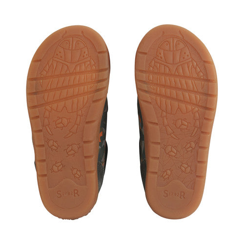 Tickle Star Dark Green Leather Nubuck Camo Kids Shoes