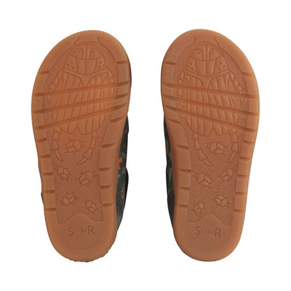 Tickle Star Dark Green Leather Nubuck Camo Kids Shoes