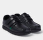 KICKERS Fragma Moc Twin Leather Strap Youth Black School Shoes