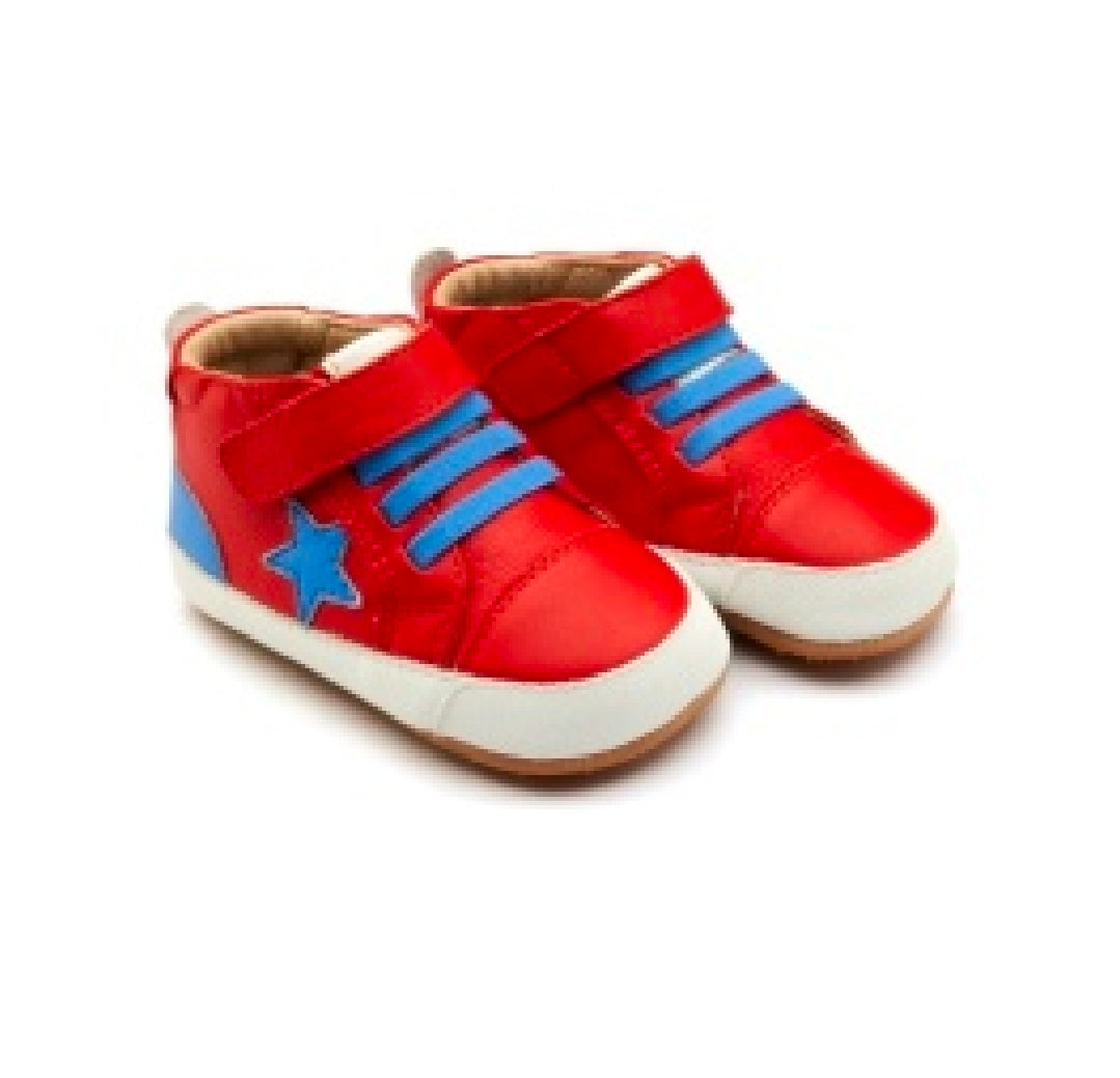 Oldsoles Platinum Bub Bright Red Malibu Baby/Prewalker Shoes