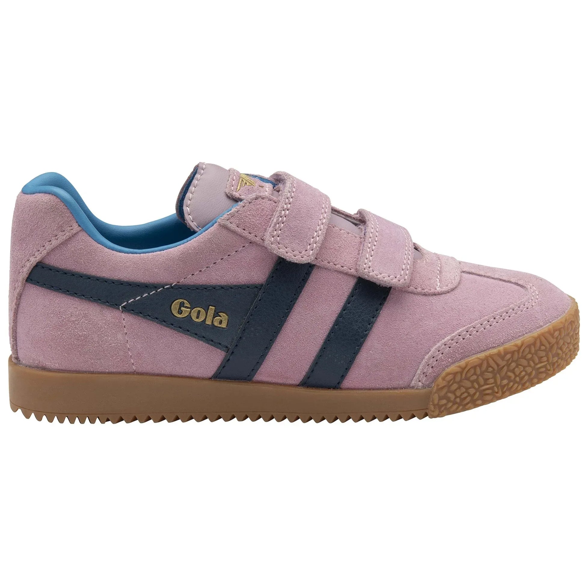 Gola Harrier Candy Navy Santorini Suede Kids Trainers - Emmanuelle Marshall Children's Shoes