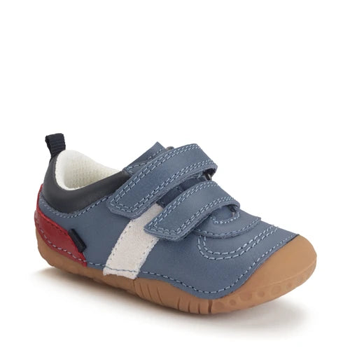 START-RITE Zap Denim Blue Leather Suede Baby Prewalker Shoes