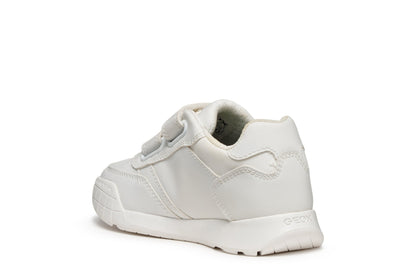 Geox J Ranne White Velcro Boys/Girls Trainers 