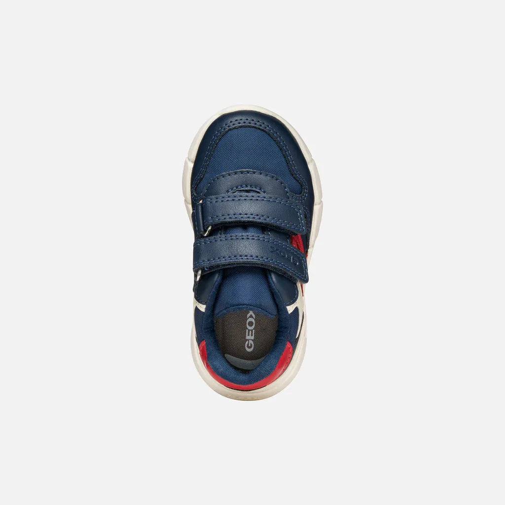 Geox B Flexyper Mini Navy Red Trainers - Emmanuelle Marshall Children's Shoes