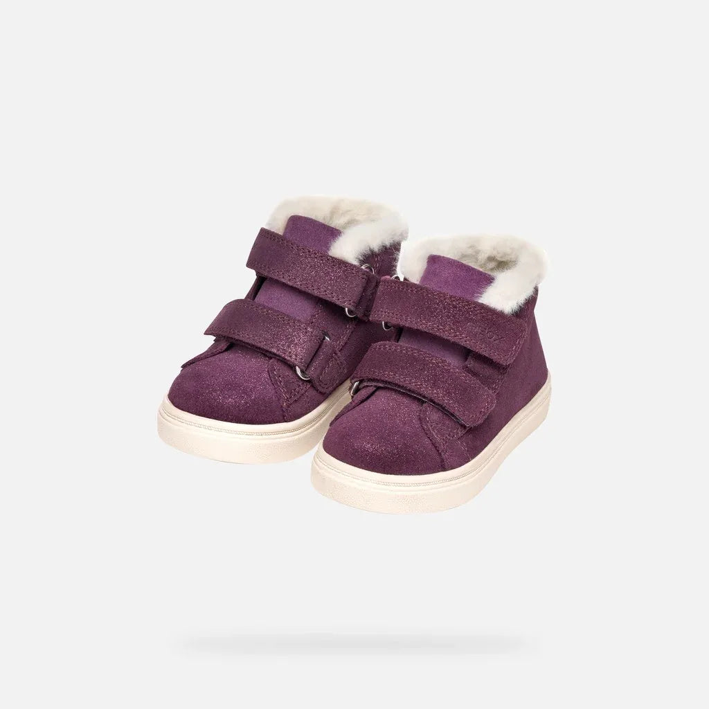 Geox B Nashik Violet Fur lined Waterproof Boots - Emmanuelle Marshall Children's Shoes