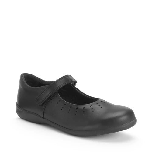 START-RITE Study Black Leather Girls School Shoes