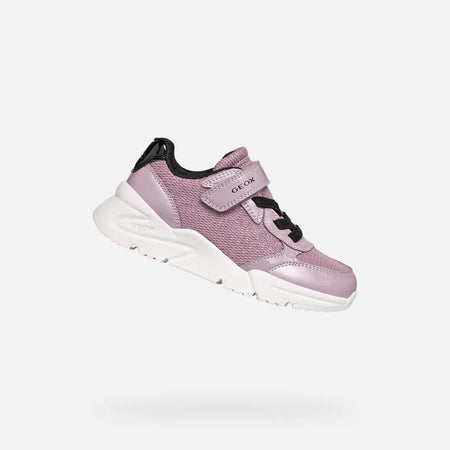 Geox J Loftus Dark Rose Black Girls Trainers - Emmanuelle Marshall Children's Shoes