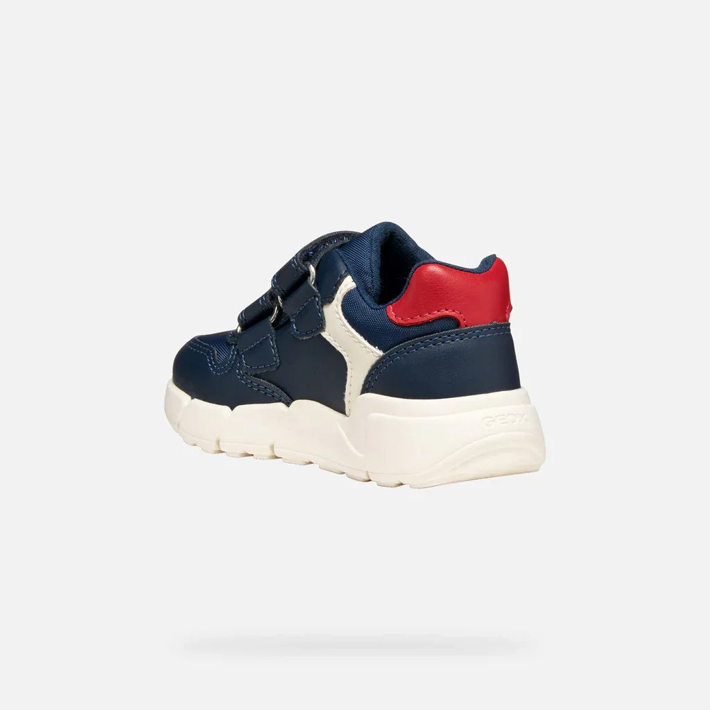 Geox B Flexyper Mini Navy Red Trainers - Emmanuelle Marshall Children's Shoes