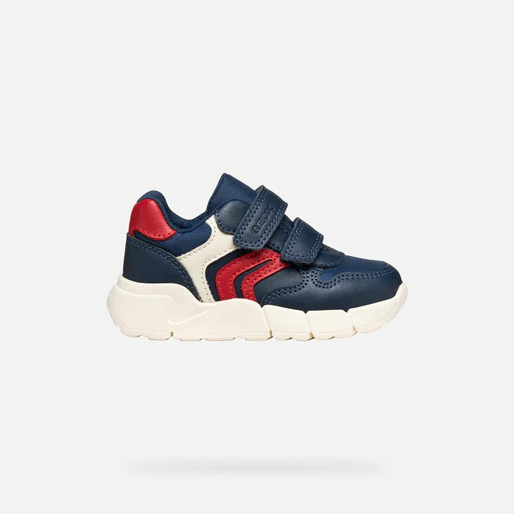 Geox B Flexyper Mini Navy Red Trainers - Emmanuelle Marshall Children's Shoes