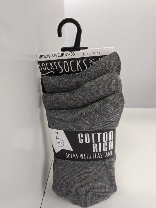 Cotton Rich Grey Socks