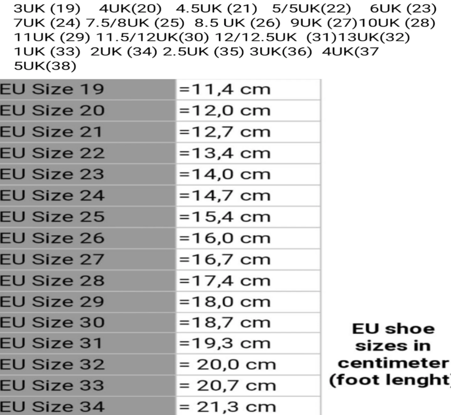 Size Chart