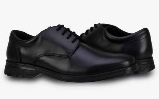 Term Clerk Tyson Black Lace Up School Shoes