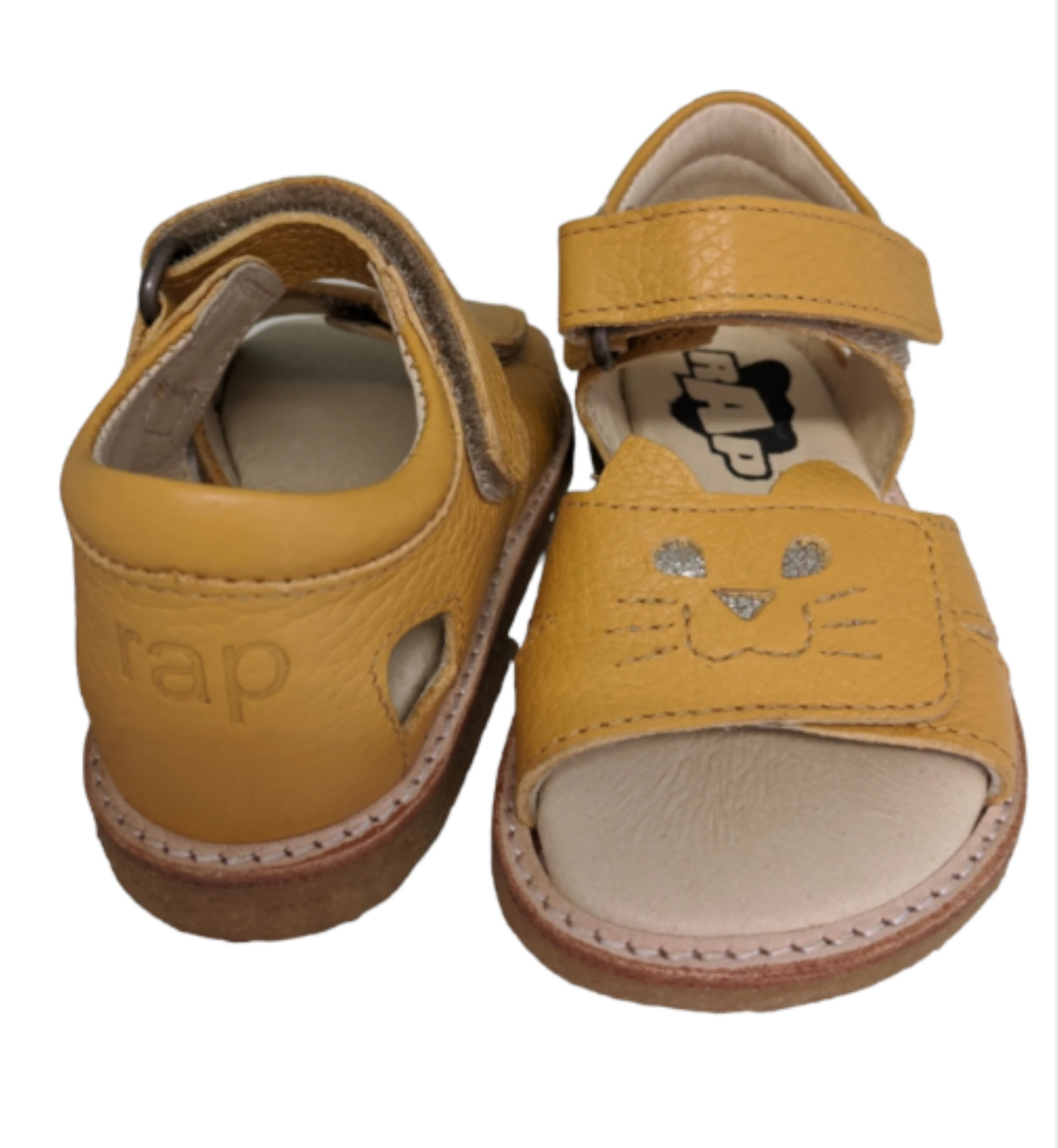 Rap Kat Yellow  Leather Crepe Sole Sandals