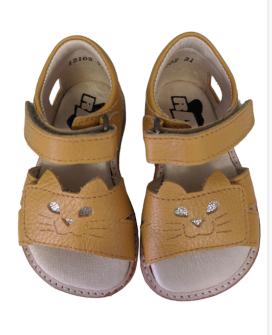 (Sale) Rap Kat Yellow  Leather Crepe Sole Sandals