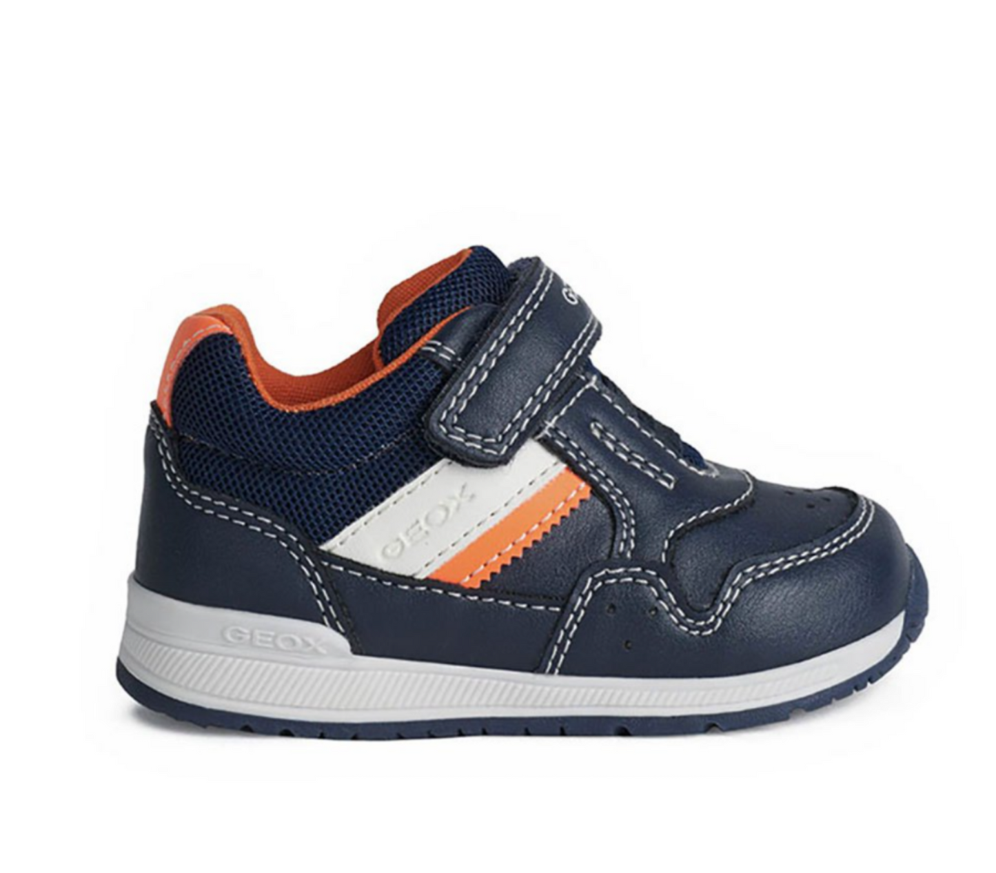 Geox B Rishon Marine/Orange First Shoes Trainer