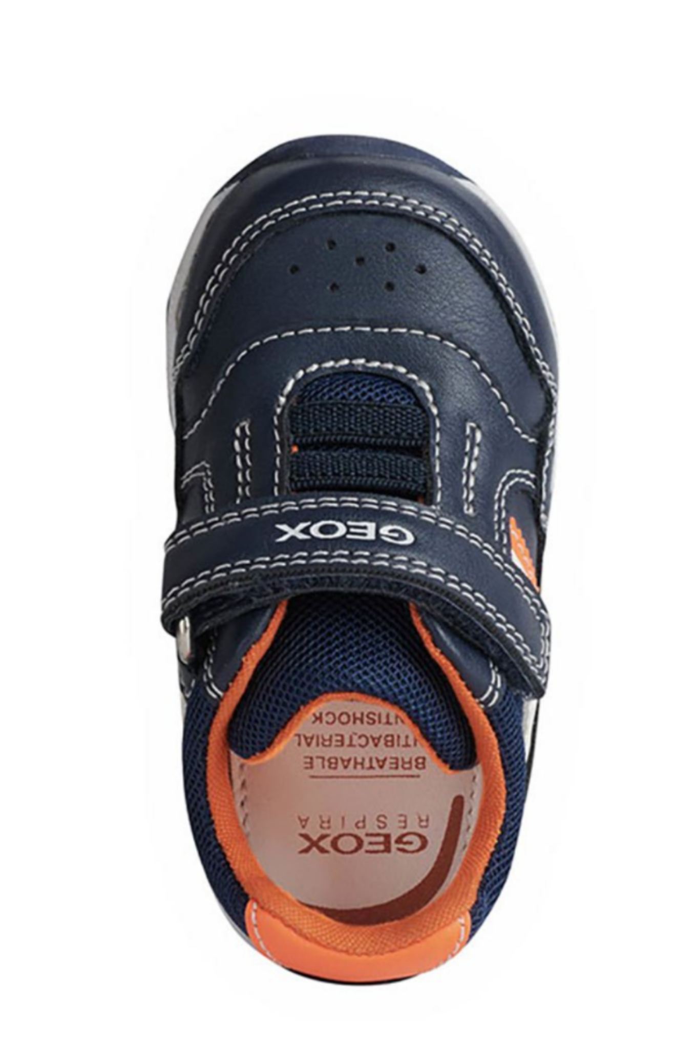 Geox B Rishon Marine/Orange First Shoes Trainer