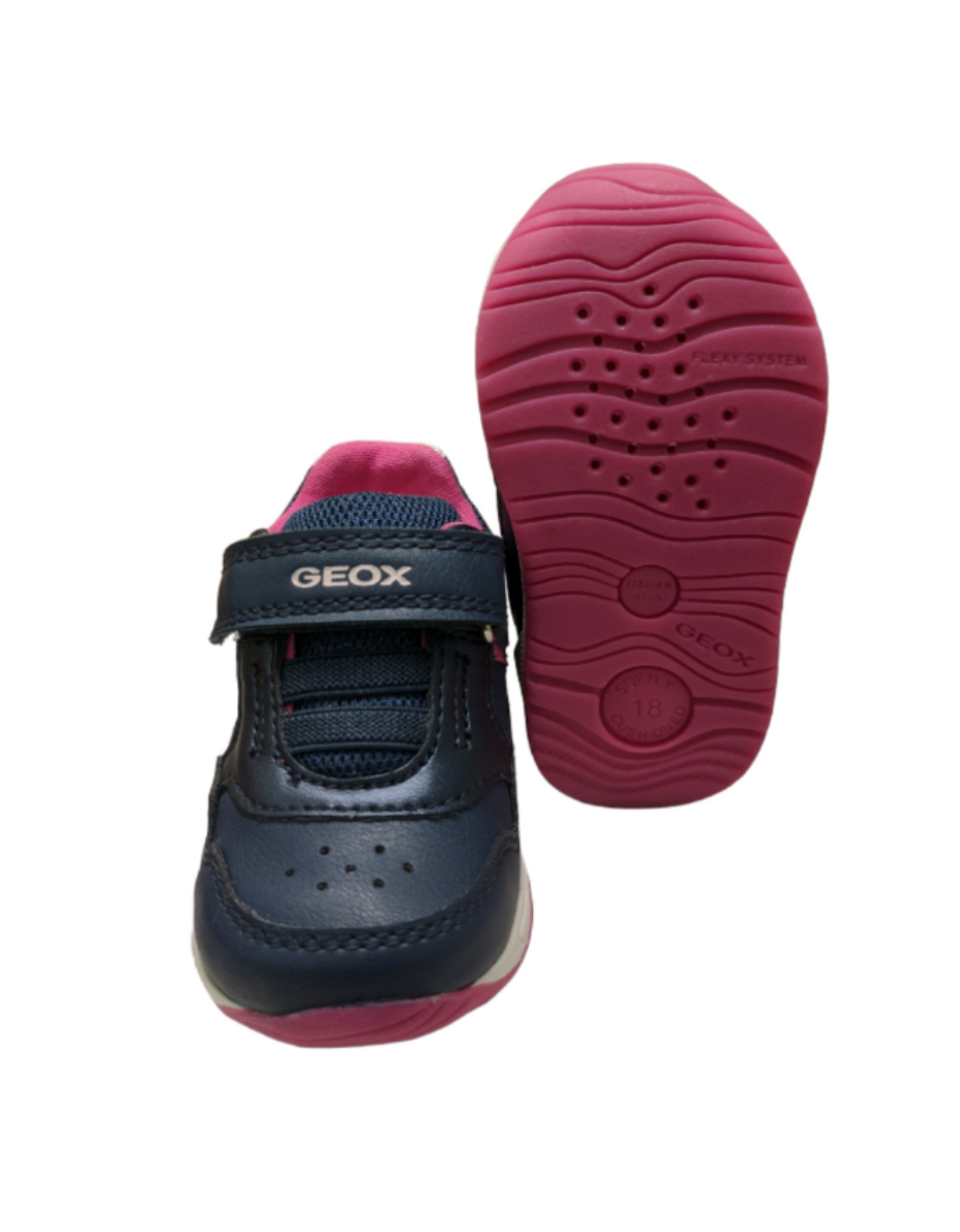 (Sale) Geox B Rishon Navy Fuchsia  First Shoes Trainers